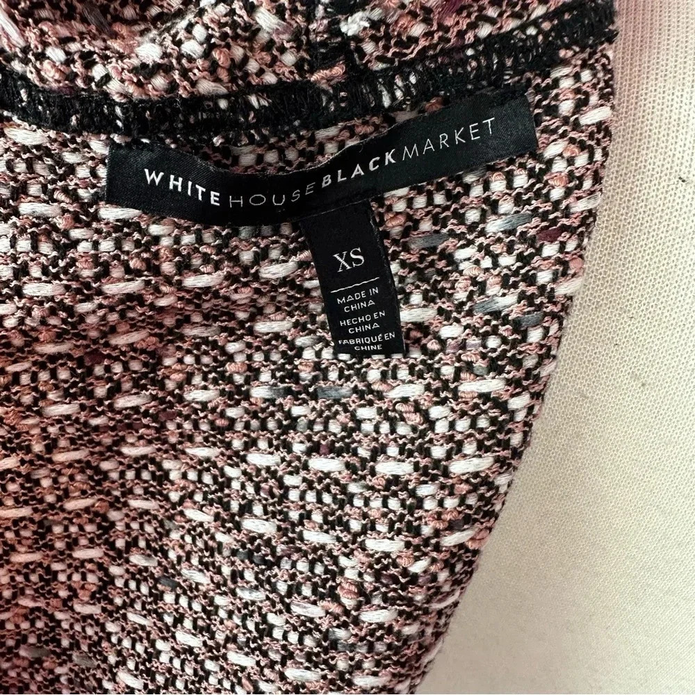 white house black market open front cardigan sweater fringe raw edge detail XS - Picture 5 of 9